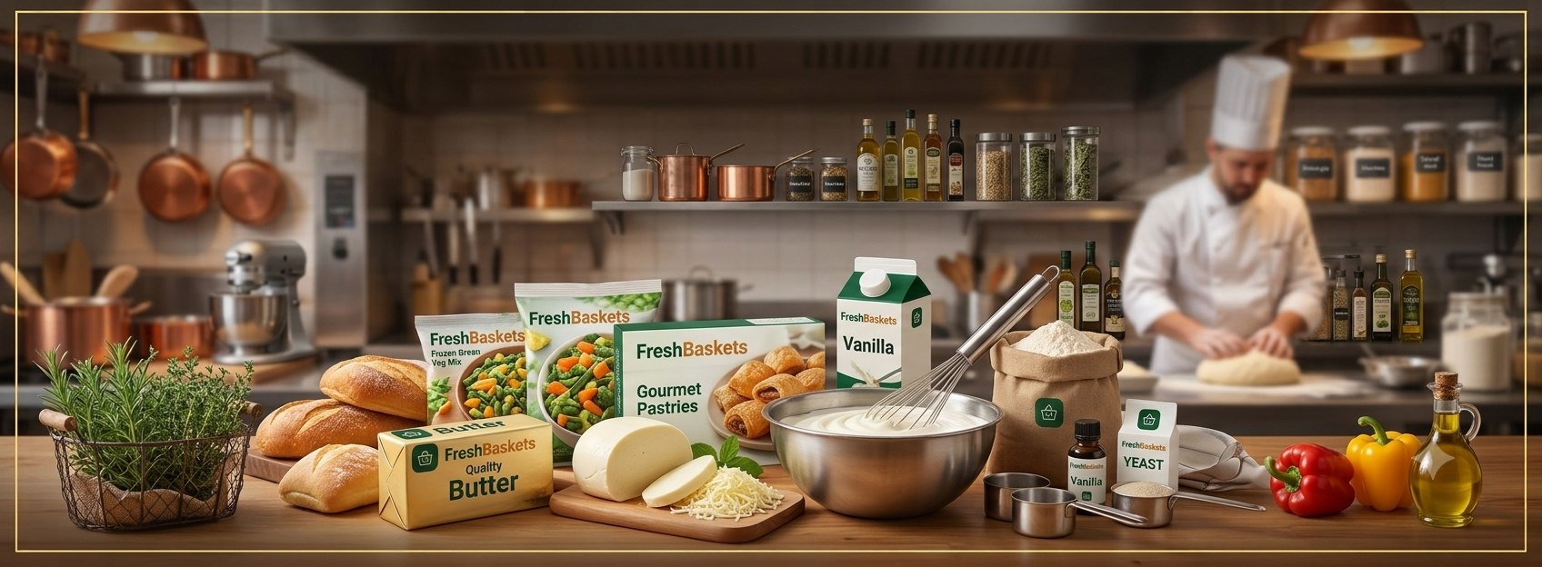 Restaurant ingredients and takeaway packaging